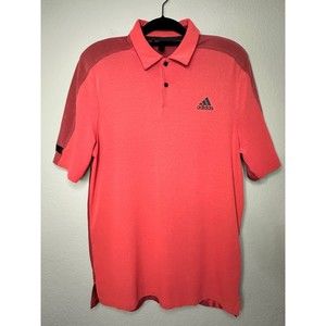 ADIDAS AeroSport Flash Red Black Polo Golf Shirt Short Sleeve FJ9914 Mens Medium